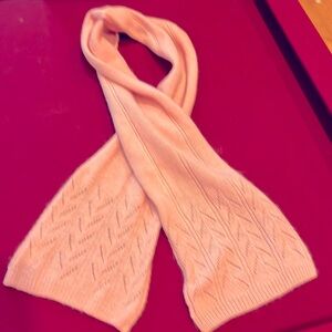 Pink Lambswool scarf Angora KNIT winter LIGHT weight cute design kids/adult 53”L